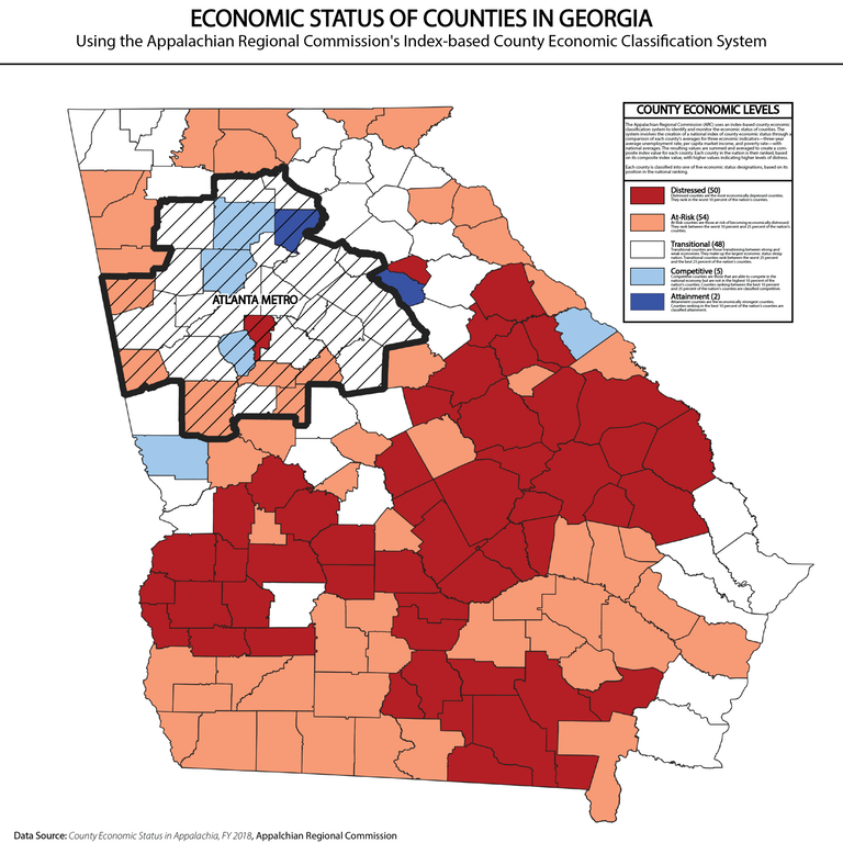 The Vast Majority Of Georgia's Counties Are Economically "Distressed ...